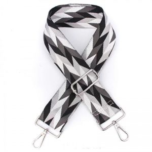 SILVER HARDWARE Bag Strap - Grey Chevron